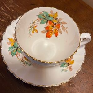 Radfords Bone China Cup and Saucer made in England /Floral w Gold